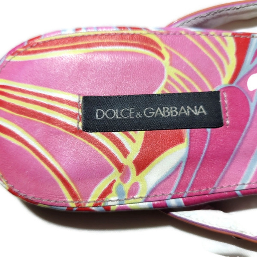 Dolce & Gabbana Pink & Orange Flip Flops with dust bags - Picture 3 of 12
